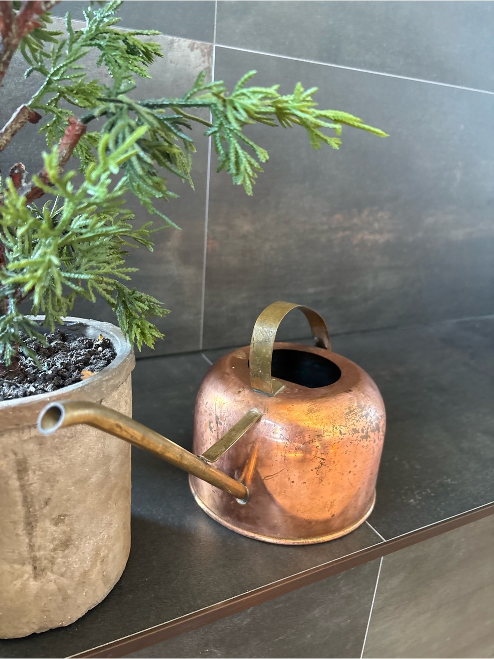 Vintage Copper & Brass Watering Can, Curated Home, Indoor Plants/Succulents - Picture 2 of 15